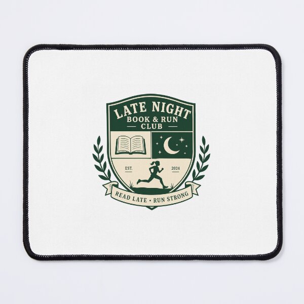 Item preview, Late Night Book and Run Club Vintage Collegiate Crest designed and sold by Prints-Things.
