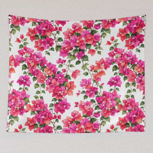 Item preview, Bougainvillea Watercolor Mediterranean Seamless Floral Pattern designed and sold by Inkworksbyshery.
