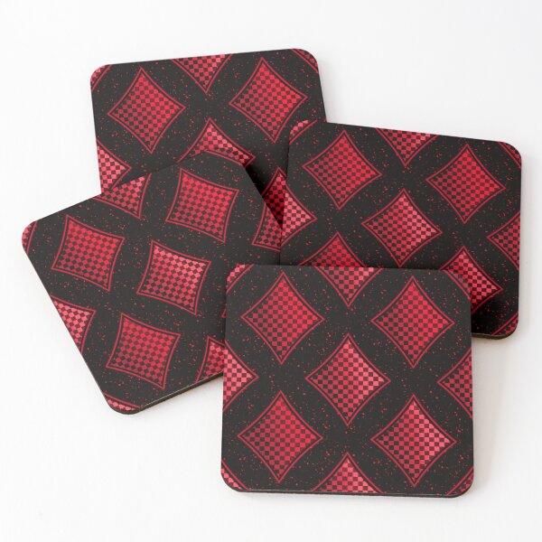 Item preview, Red Checkered Diamonds on Black designed and sold by 2MomsKrafts.