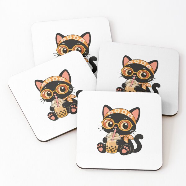 Item preview, Retro Kawaii Boba Cat Vintage 70s Cartoon designed and sold by Prints-Things.