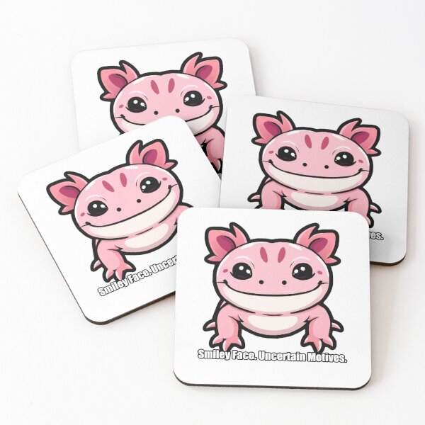 Item preview, Pegatina de ajolote - Cara sonriente con motivos inciertos - Divertido regalo para dueños de ajolotes designed and sold by pawdrops.