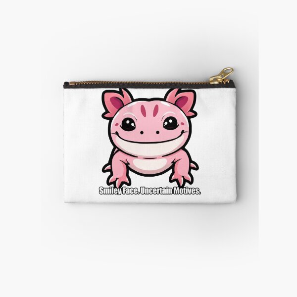 Item preview, Axolotl Sticker - Smiley Face Uncertain Motives - Funny Axolotl Owner Gift designed and sold by pawdrops.