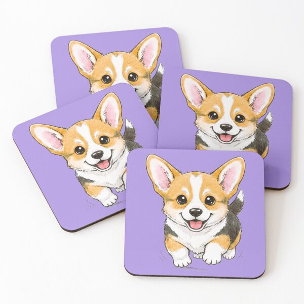 Item preview,  Happy Running Corgi Puppy – Cute Cartoon Watercolor Dog Art Print designed and sold by NewGen-For-You.