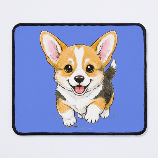 Item preview, Happy Running Corgi Puppy – Cute Cartoon Watercolor Dog Art Print designed and sold by NewGen-For-You.