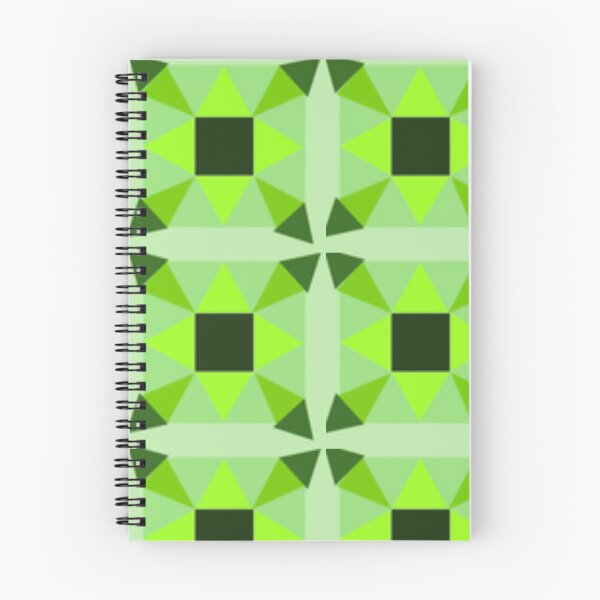 Item preview, A pattern with a dark square, with bright green tringles around the square, and then more squares whith differnt green.  designed and sold by FunnyPoem.
