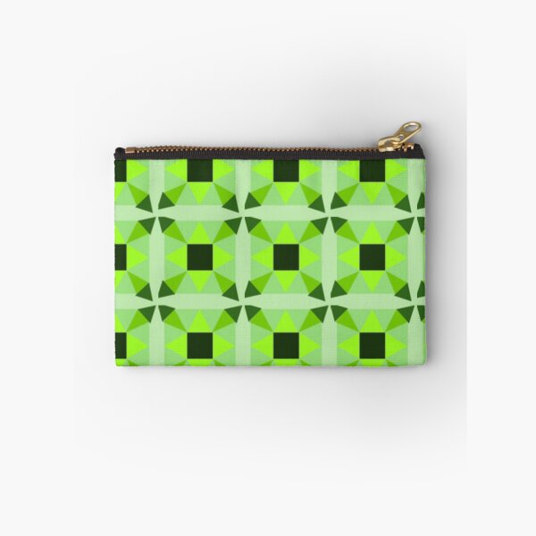 Item preview, A pattern with a dark square, with bright green tringles around the square, and then more squares whith differnt green.  designed and sold by FunnyPoem.