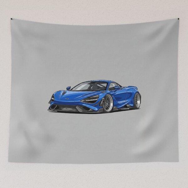 Item preview, McLaren 720S Blue Exotic British Supercar Stance Illustration Art designed and sold by Motorline44.