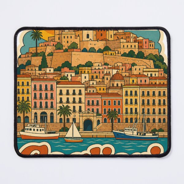 Item preview, Cagliari Italy Travel Souvenir - Retro Illustration designed and sold by VisualArtsOasis.