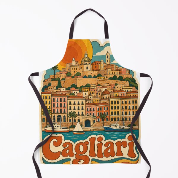 Item preview, Cagliari Italy Travel Souvenir - Retro Illustration designed and sold by VisualArtsOasis.