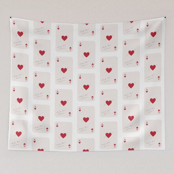 Item preview, Retro Ace of Hearts Playing Card Design featuring elegant minimalist typography quote: Lucky Girl Syndrome designed and sold by SpringTeaDesigns.