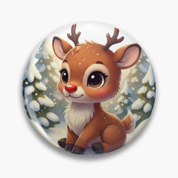 Item preview, Cute Baby Reindeer in Snow – Adorable Rudolph Christmas Design designed and sold by CozyAnimalArt.
