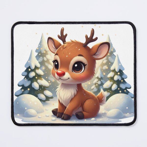 Item preview, Cute Baby Reindeer in Snow – Adorable Rudolph Christmas Design designed and sold by CozyAnimalArt.