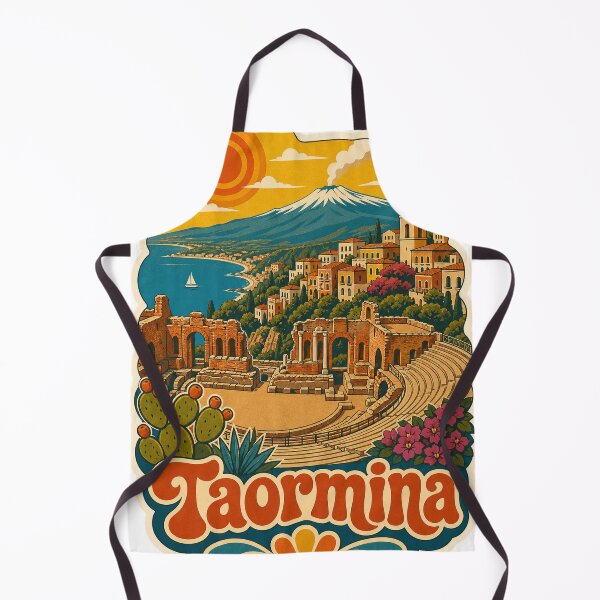 Item preview, Taormina Italy Travel Souvenir - Retro Illustration designed and sold by VisualArtsOasis.