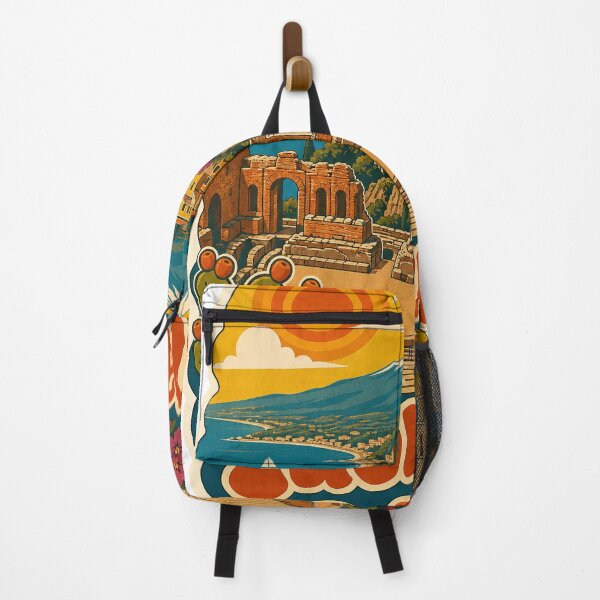 Item preview, Taormina Italy Travel Souvenir - Retro Illustration designed and sold by VisualArtsOasis.