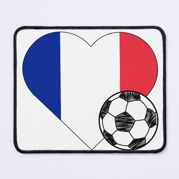 Aperçu de l'œuvre Design de cœur de football français créée et vendue par FinalScoreClub.
