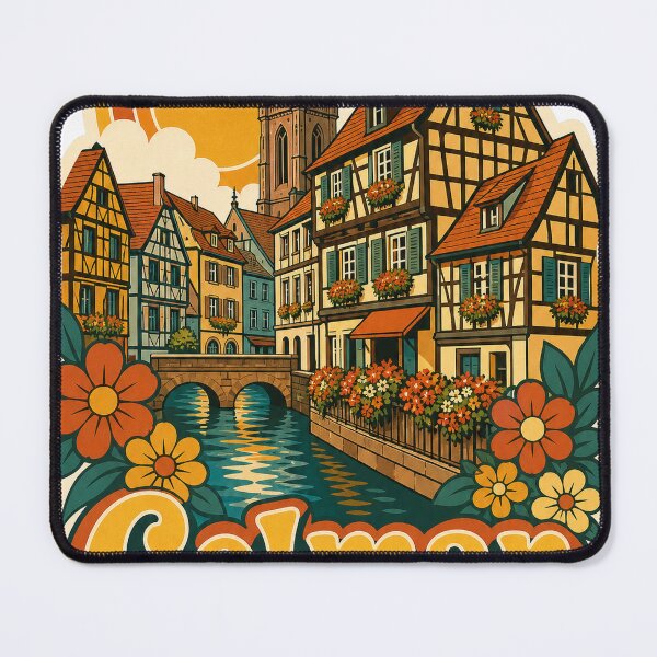 Item preview, Colmar France Travel Souvenir - Retro Illustration designed and sold by VisualArtsOasis.