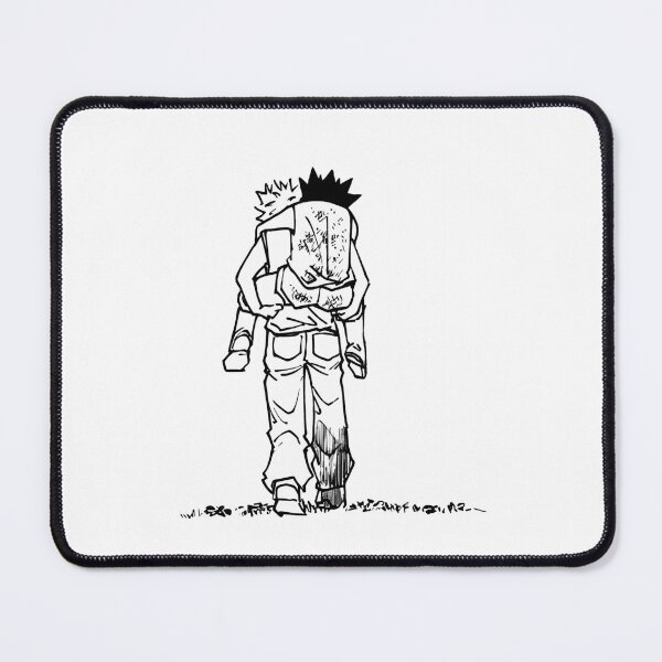 Item preview, Wholesome scene of a boy carrying his injured silver-haired friend on his back designed and sold by JohnnyFive8.