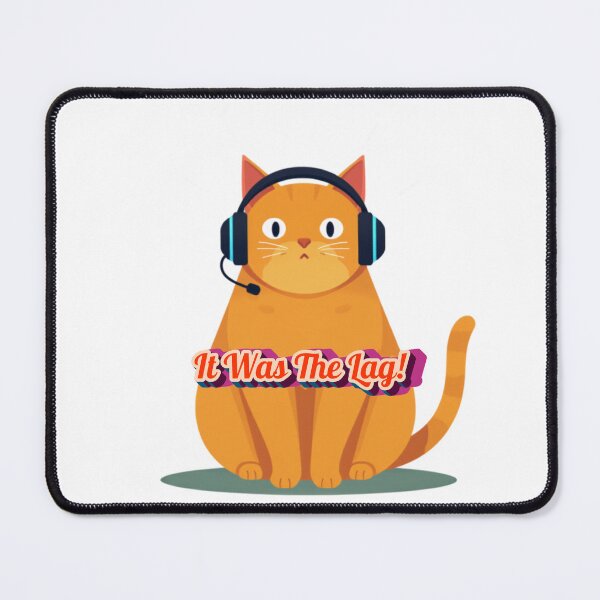Item preview, It Was The Lag Funny Headset Gamer Cat Sticker designed and sold by SOOOMINO.
