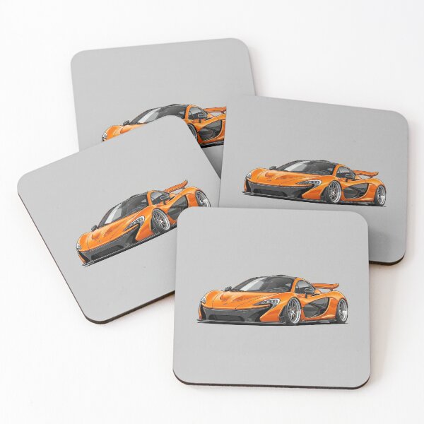Item preview, McLaren P1 Volcano Orange Hybrid Hypercar Stance Illustration Art designed and sold by Motorline44.