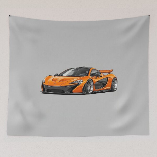 Item preview, McLaren P1 Volcano Orange Hybrid Hypercar Stance Illustration Art designed and sold by Motorline44.