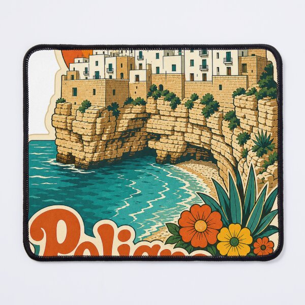 Item preview, Polignano Italy Travel Souvenir - Retro Illustration designed and sold by VisualArtsOasis.