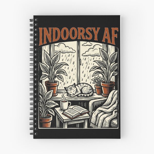 Item preview, Indoorsy AF Linocut Cozy Cat Window Print designed and sold by Seeding Serendipity.
