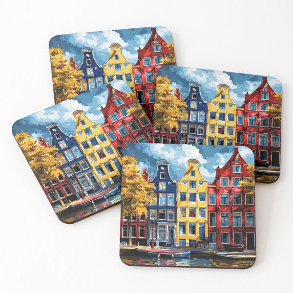 Item preview, Amsterdam Colorful Canal Houses With Boats Digital Art designed and sold by DEC02.