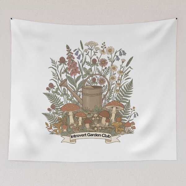 Item preview, Introvert Garden Club - Vintage Botanical Woodland Design designed and sold by KMKreatives.