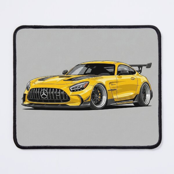 Item preview, Mercedes-Benz AMG GT Yellow Custom Black Series Stance Car Illustration Art designed and sold by Motorline44.
