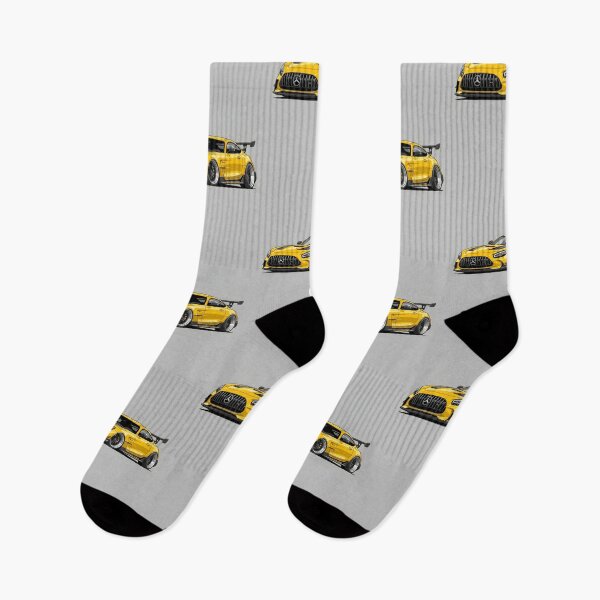 Item preview, Mercedes-Benz AMG GT Yellow Custom Black Series Stance Car Illustration Art designed and sold by Motorline44.