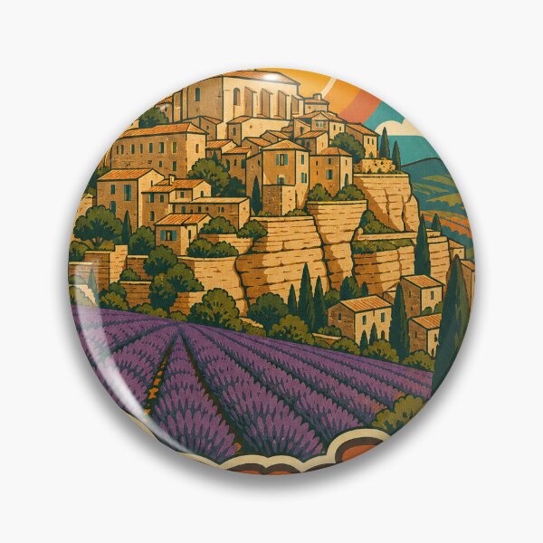 Item preview, Gordes France Travel Souvenir - Retro Illustration designed and sold by VisualArtsOasis.