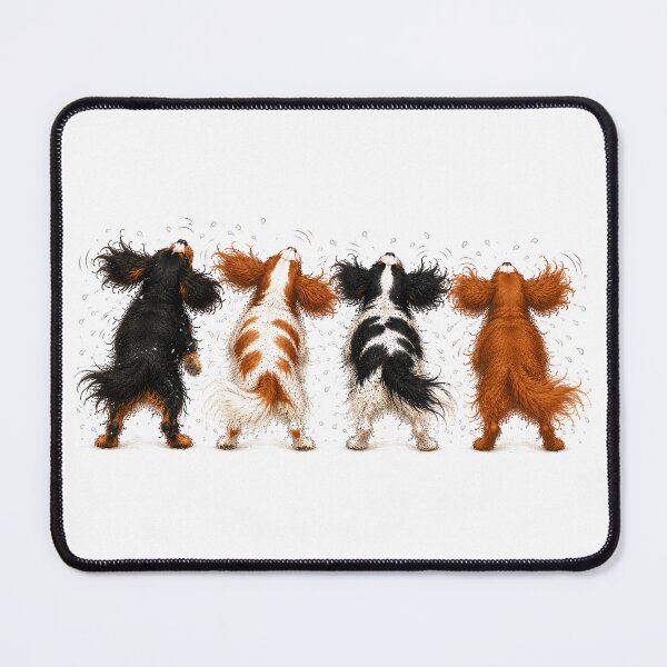 Item preview, Cavalier King Charles Spaniel Shake Off Watercolor Art | Funny Wet Dog Illustration designed and sold by SakuraWaStyle.