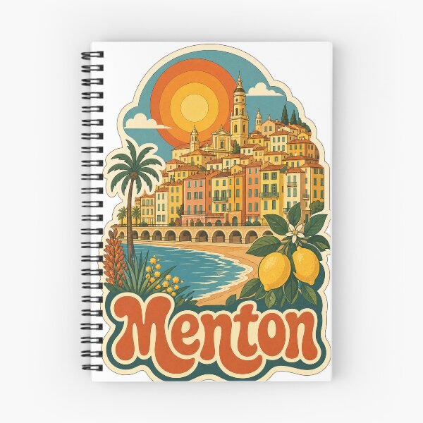 Item preview, Menton France Travel Souvenir - Retro Illustration designed and sold by VisualArtsOasis.