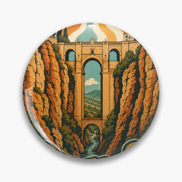 Item preview, Ronda Spain Travel Souvenir - Retro Illustration designed and sold by VisualArtsOasis.