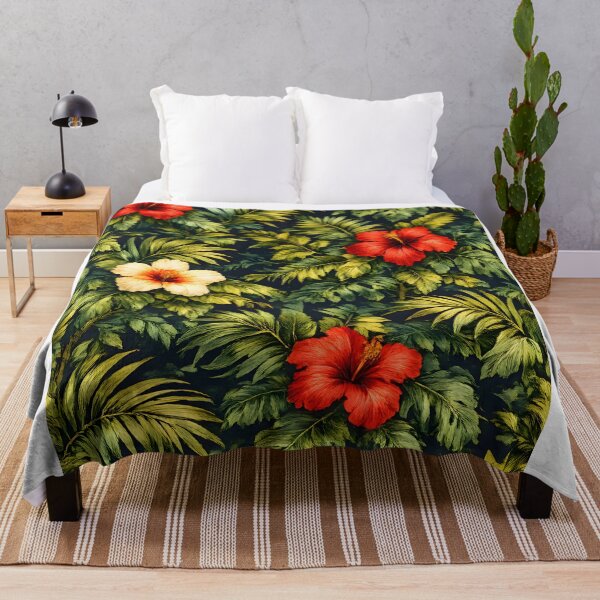 Item preview, Tropical Hibiscus Paradise Pattern | Hawaiian Floral Botanical Design designed and sold by Vexora Prints.