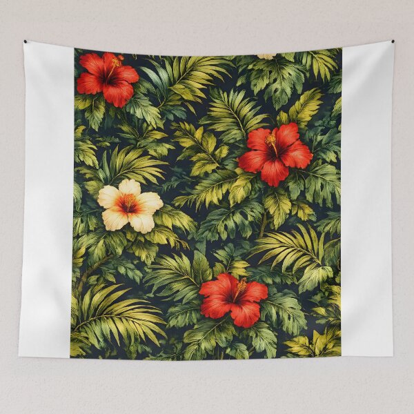 Item preview, Tropical Hibiscus Paradise Pattern | Hawaiian Floral Botanical Design designed and sold by Vexora Prints.