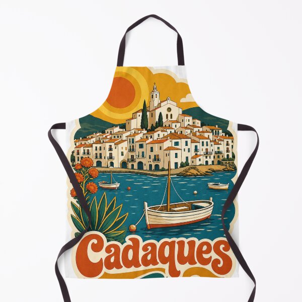 Item preview, Cadaques Spain Travel Souvenir - Retro Illustration designed and sold by VisualArtsOasis.