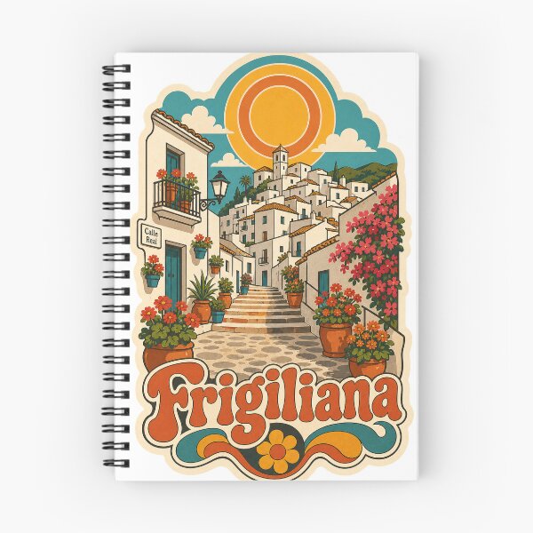 Item preview, Frigiliana Spain Travel Souvenir - Retro Illustration designed and sold by VisualArtsOasis.