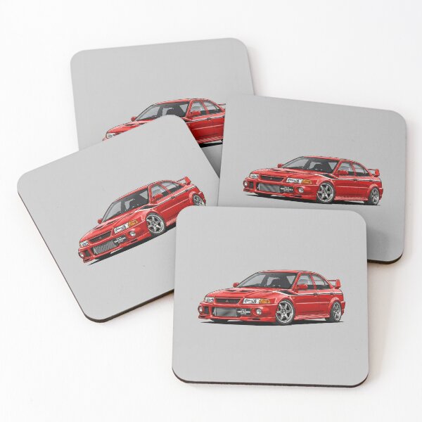 Item preview, Mitsubishi Lancer Evolution VI TME Red JDM Rally Stance Illustration Art designed and sold by Motorline44.