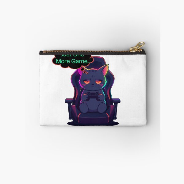 Item preview, Just One More Game Exhausted RGB Gaming Cat designed and sold by SOOOMINO.