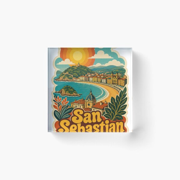 Item preview, San Sebastian Spain Travel Souvenir - Retro Illustration designed and sold by VisualArtsOasis.