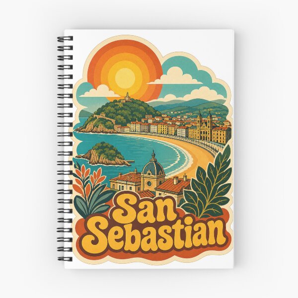 Item preview, San Sebastian Spain Travel Souvenir - Retro Illustration designed and sold by VisualArtsOasis.