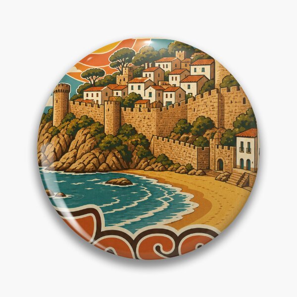 Item preview, Tossa de Mar Spain Travel Souvenir - Retro Illustration designed and sold by VisualArtsOasis.