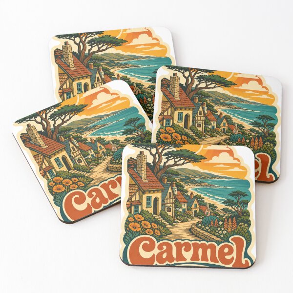 Item preview, Carmel USA Travel Souvenir - Retro Illustration designed and sold by VisualArtsOasis.