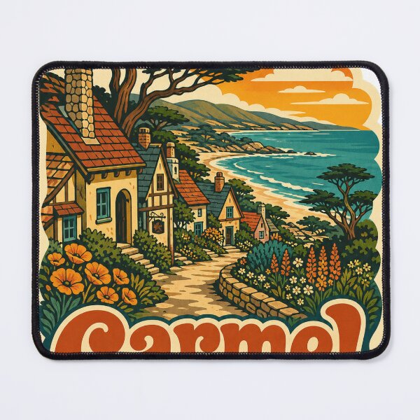 Item preview, Carmel USA Travel Souvenir - Retro Illustration designed and sold by VisualArtsOasis.