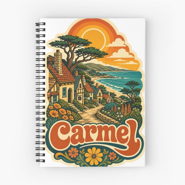 Item preview, Carmel USA Travel Souvenir - Retro Illustration designed and sold by VisualArtsOasis.