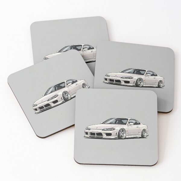 Item preview, Nissan Silvia S15 White JDM Custom Stance Drift Car Illustration Art designed and sold by Motorline44.