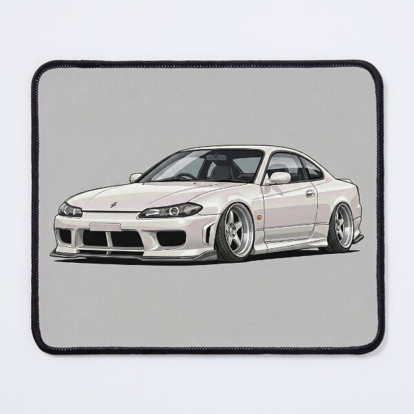 Item preview, Nissan Silvia S15 White JDM Custom Stance Drift Car Illustration Art designed and sold by Motorline44.