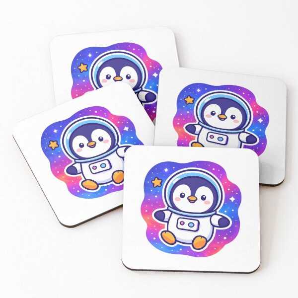 Item preview, Reach for the Stars Penguin - Space Kawaii Sticker designed and sold by foryouandyours.