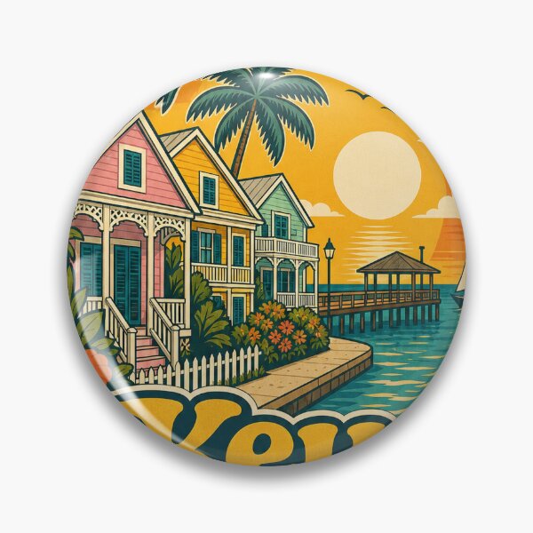 Item preview, Key West USA Travel Souvenir - Retro Illustration designed and sold by VisualArtsOasis.